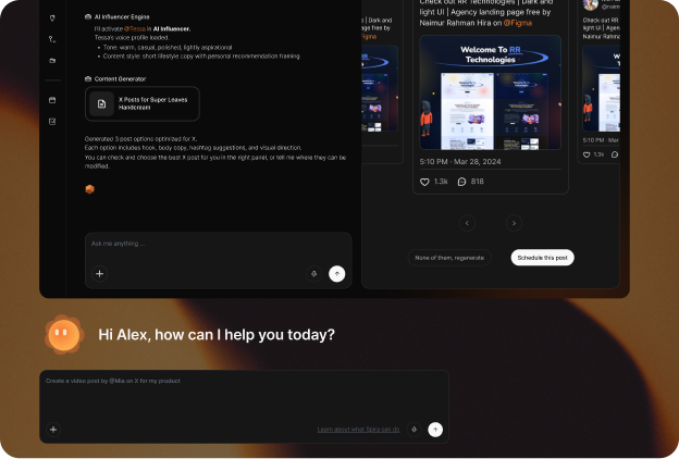 Spira Brand Agent developing content from a creator’s context